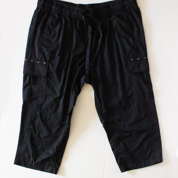 Lane Bryant - Black Drawstring Cargo Capris - Womens 18/20 - Picture 5 of 5